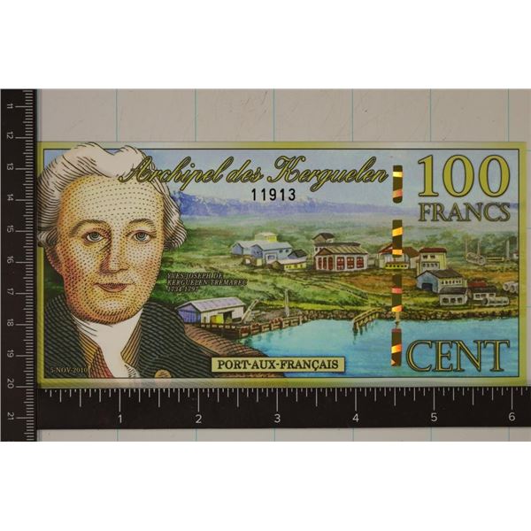 2020-CU COLORIZED POLYMER 100 FRANC BILL