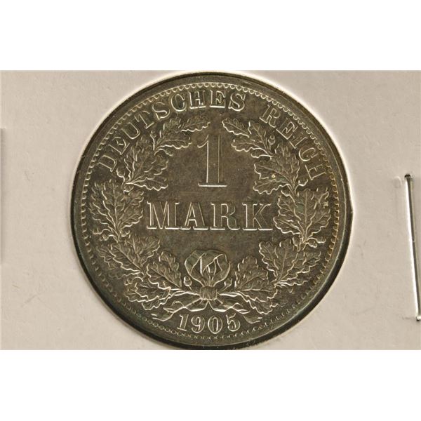 1905-A GERMAN SILVER 1 MARK .1606 OZ. ASW AU