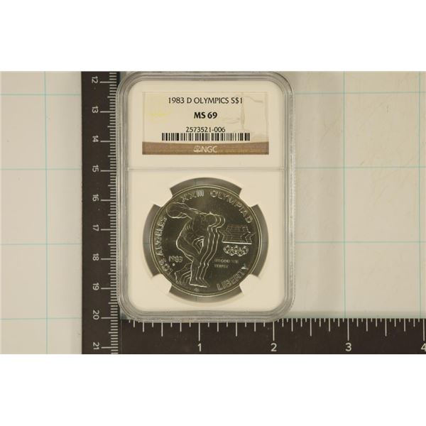 1983-D OLYMPICS US SILVER DOLLAR NGC MS69