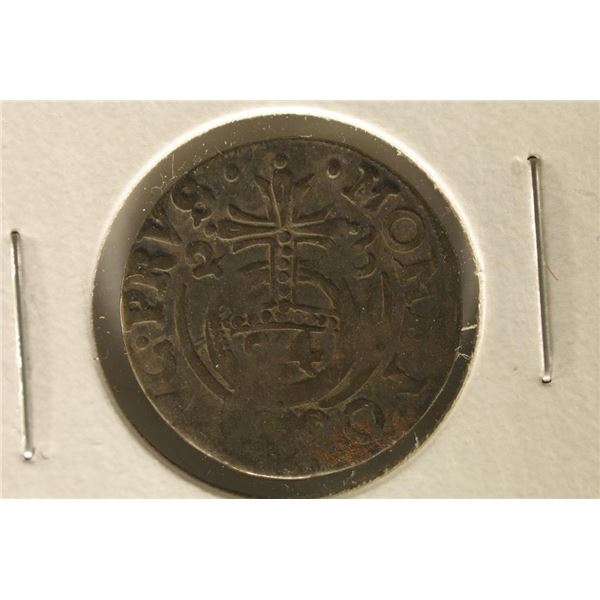 1600'S HAND HAMMERED POLAND SILVER 1/24 TALER