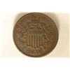 Image 1 : 1864 US TWO CENT PIECE VERY FINE WITH VERDIGRIS