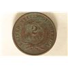 Image 2 : 1864 US TWO CENT PIECE VERY FINE WITH VERDIGRIS