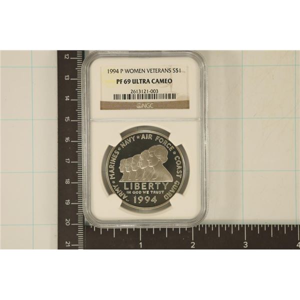 1994-P WOMEN VETERANS US SILVER DOLLAR NGC PF69