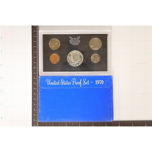 1970 US PROOF SET WITH BOX, 40% SILVER JFK HALF