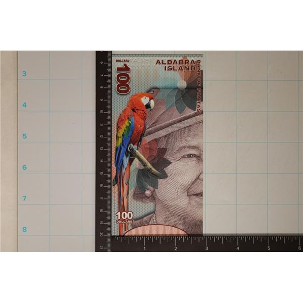 2018 ALDABRA ISLAND BANK OF FANTASY $100 CRISP UNC