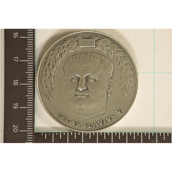 1.28 TROY OZ. STERLING SILVER CAESARS MEDAL,