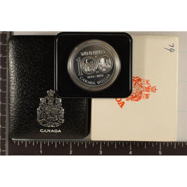 1974 CANADA PF SILVER $1 "WINNIPEG" .3750 OZ. ASW