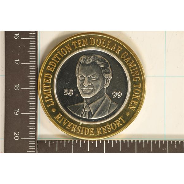 CASINO $10 SILVER TOKEN (UNC) RIVERSIDE RESORT