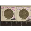 Image 1 : 1933 & 1934 NEW ZEALAND SILVER 1 SHILLINGS