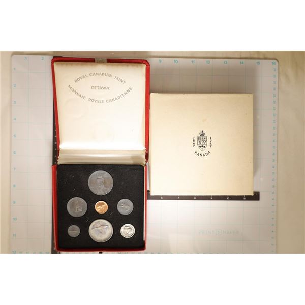 1967 CANADA SILVER UNC SET 7 COINS 1.85 OZ. ASW