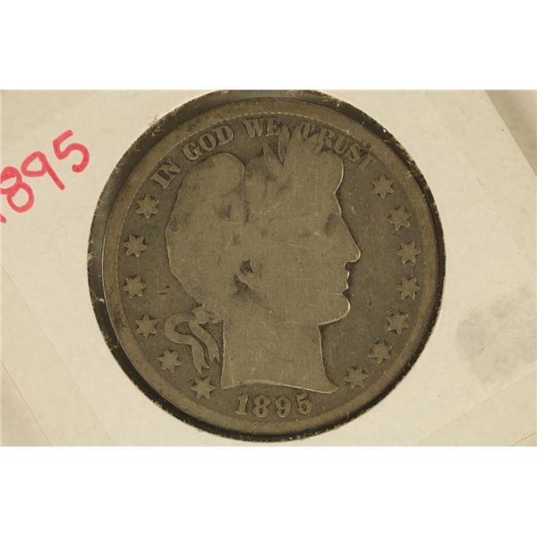 1895 SILVER BARBER HALF DOLLAR