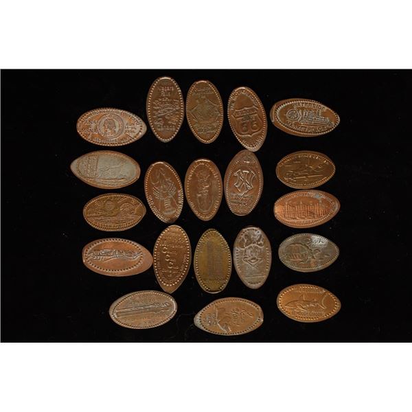20 ELONGATED LINCOLN CENTS: NIAGRA FALLS, ROUTE 66
