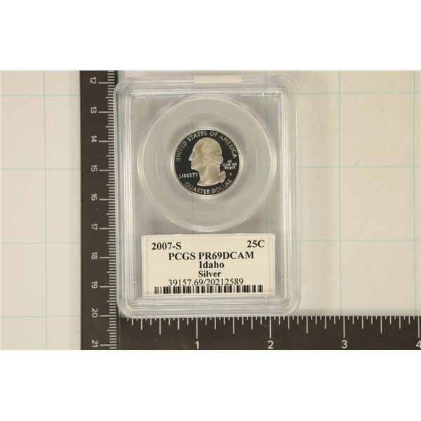 2007-S SILVER IDAHO QUARTER PCGS PR69 DCAM