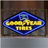 Image 1 : NO RESERVE GOODYEAR TIRES DIAMOND NEON SIGN IN SHAPED STEEL CAN
