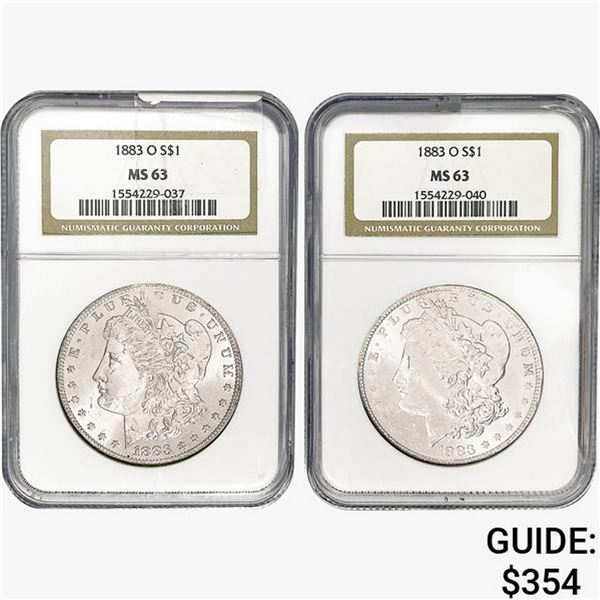 [2] 1883-O Morgan Silver Dollar NGC MS63