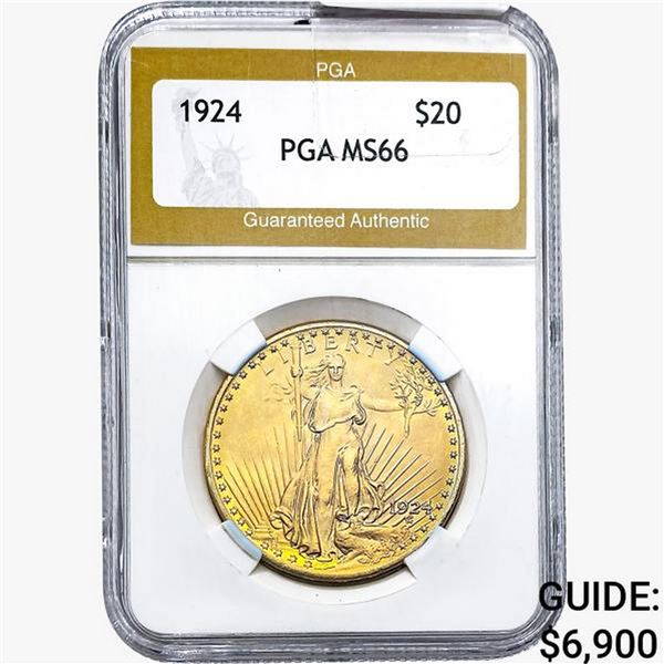 1924 $20 Gold Double Eagle PGA MS66