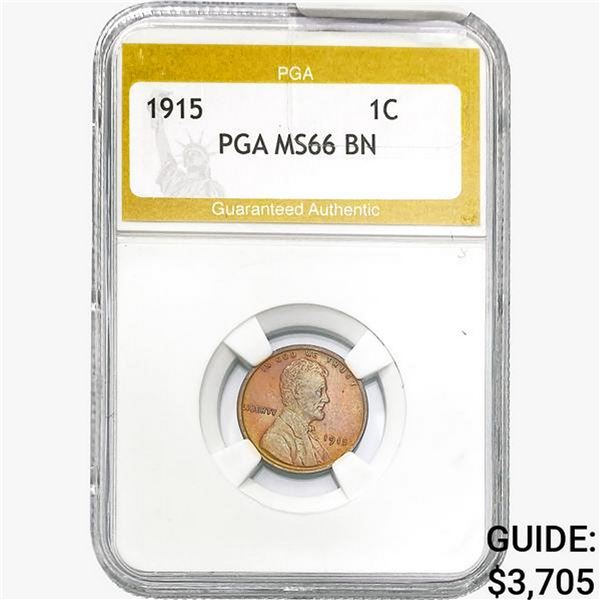 1915 Wheat Cent PGA MS66 BN