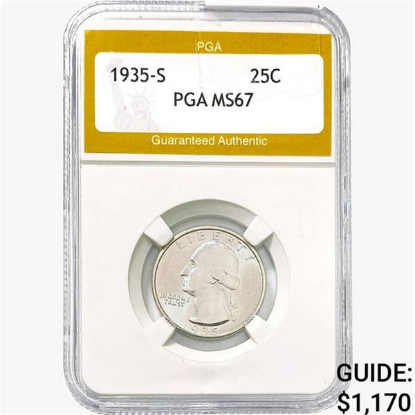 1935-S Washington Silver Quarter PGA MS67