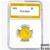 1903 $5 Gold Half Eagle PGA MS65
