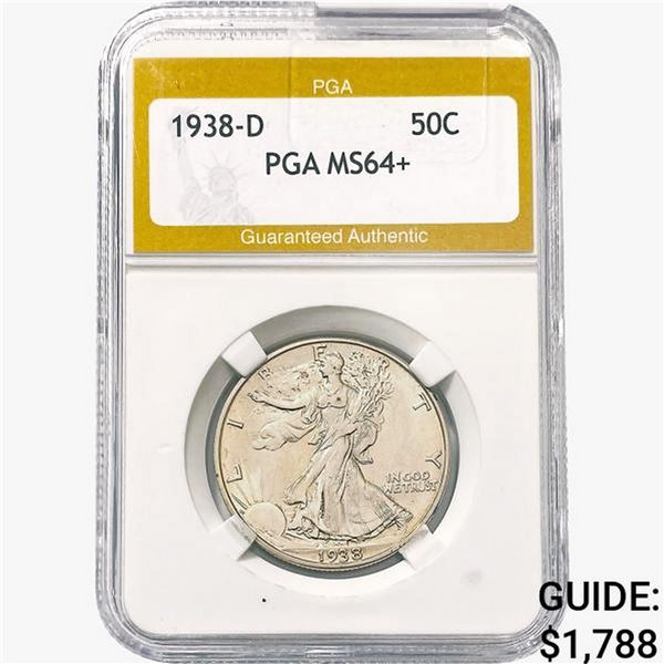 1938-D Walking Liberty Half Dollar PGA MS64+
