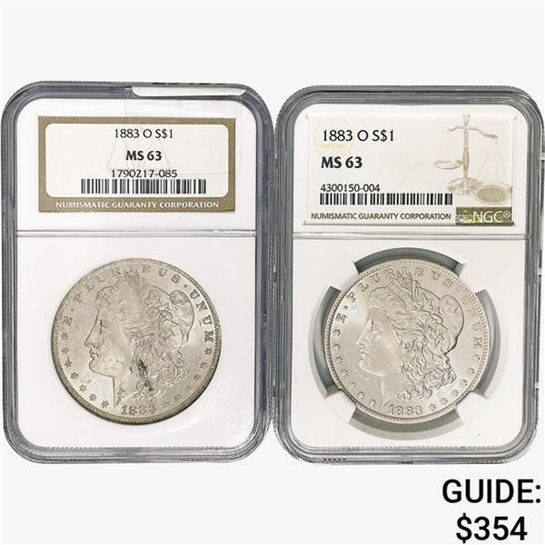[2] 1883-O Morgan Silver Dollar NGC MS63