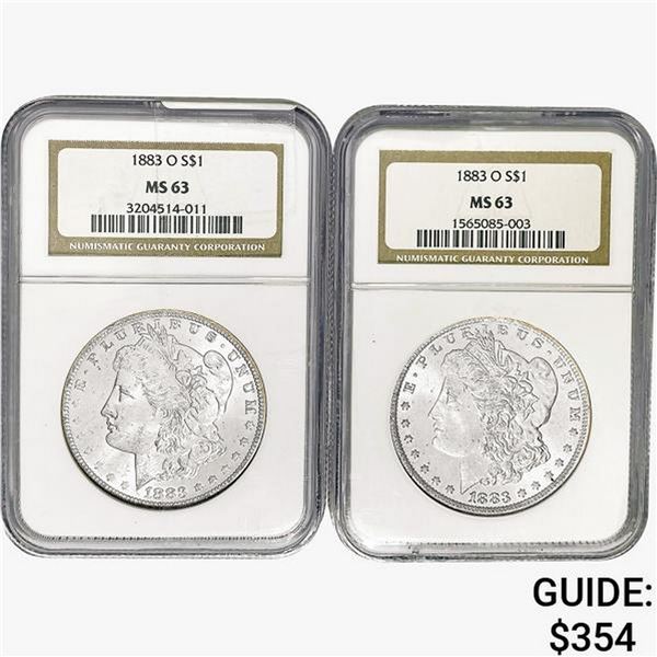 [2] 1883-O Morgan Silver Dollar NGC MS63