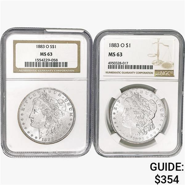 [2] 1883-O Morgan Silver Dollar NGC MS63