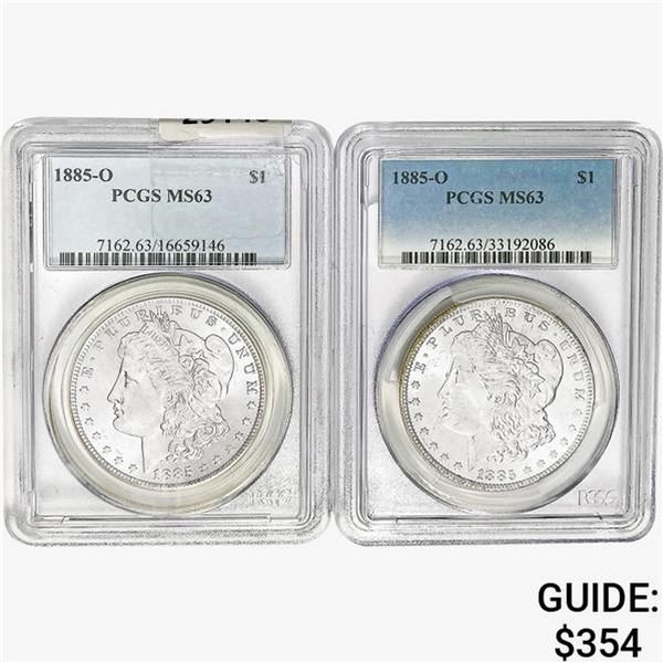 [2] 1885-O Morgan Silver Dollar PCGS MS63