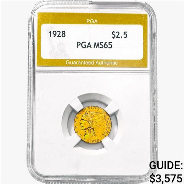 1928 $2.50 Gold Quarter Eagle PGA MS65