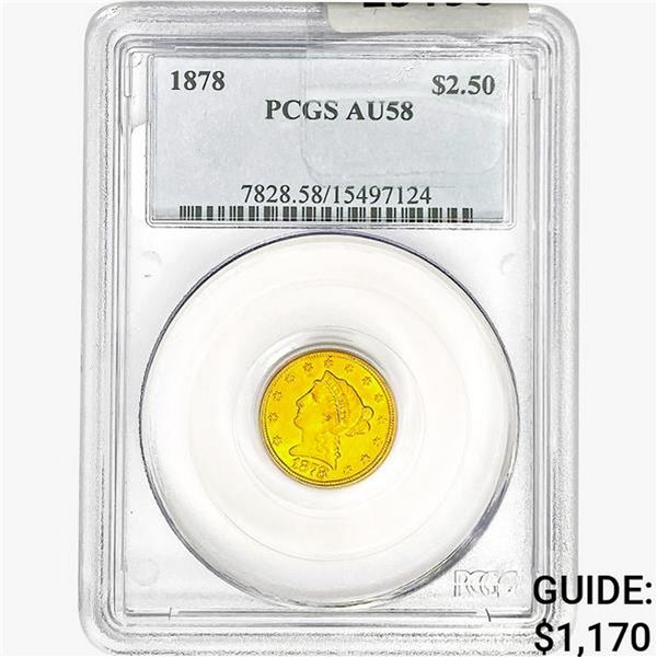 1878 $2.50 Gold Quarter Eagle PCGS AU58