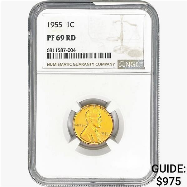 1955 Wheat Cent NGC PF69 RD