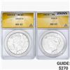 Image 1 : [2] 1923 Silver Peace Dollar ANACS MS62/63
