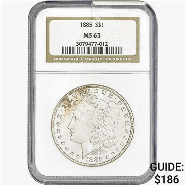 1885 Morgan Silver Dollar NGC MS63