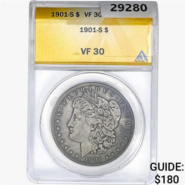 1901-S Morgan Silver Dollar ANACS VF30