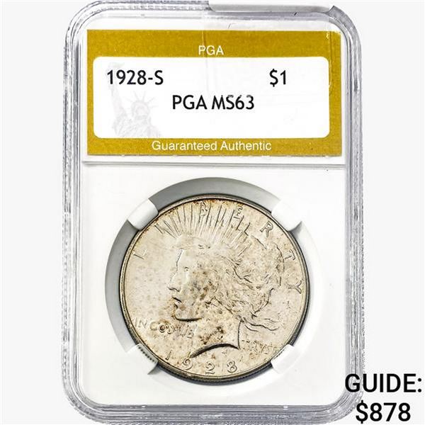 1928-S Silver Peace Dollar PGA MS63