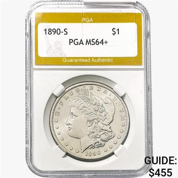 1890-S Morgan Silver Dollar PGA MS64+