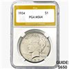 1934 Silver Peace Dollar PGA MS64