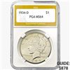 1934-D Silver Peace Dollar PGA MS64