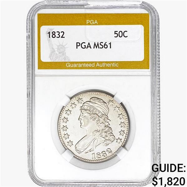 1832 Capped Bust Half Dollar PGA MS61
