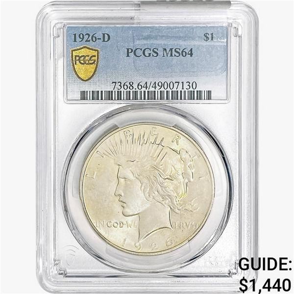 1926-D Silver Peace Dollar PCGS MS64