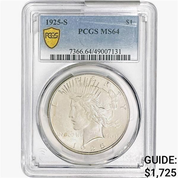 1925-S Silver Peace Dollar PCGS MS64