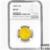 Image 1 : 1899-S $5 Gold Half Eagle NGC MS62