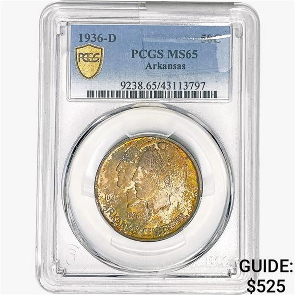 1936-D Arkansas Half Dollar PCGS MS65