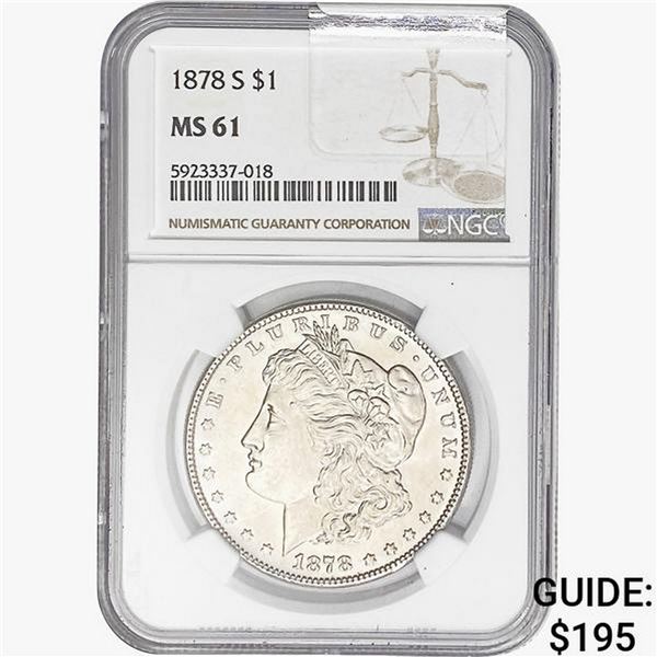 1878-S Morgan Silver Dollar NGC MS61