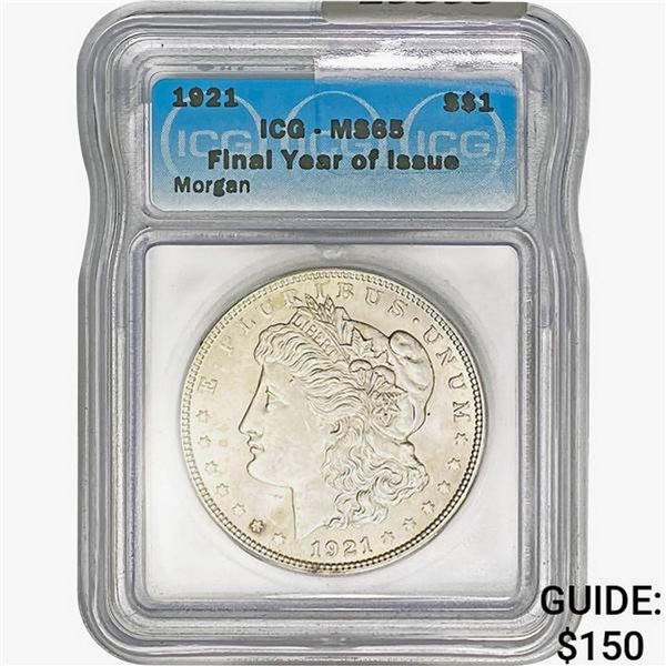 1921 Morgan Silver Dollar ICG MS65 FYI
