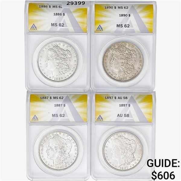 [4] 1886-1890 Morgan Silver Dollar ANACS AU/MS