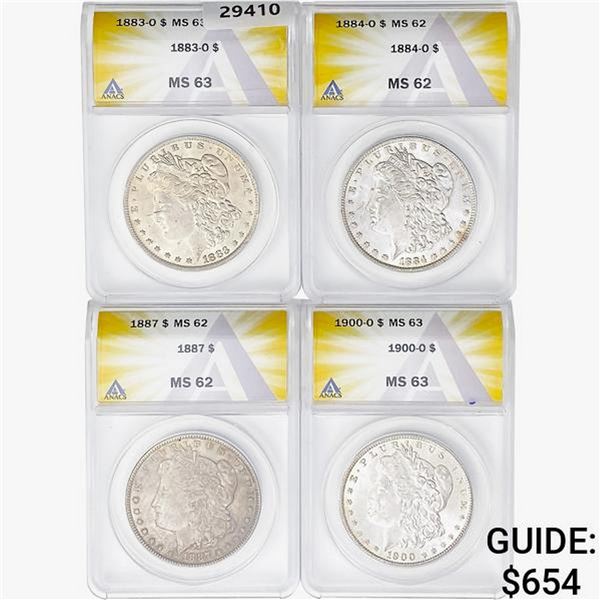 [4] 1883-1900 Morgan Silver Dollar ANACS MS62/63