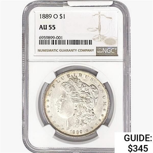 1889-O Morgan Silver Dollar NGC AU55
