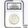 1857 Seated Lib. 50C NGC Shipwreck Effect SS REP.