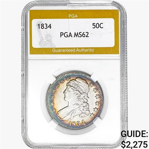 1834 Capped Bust Half Dollar PGA MS62